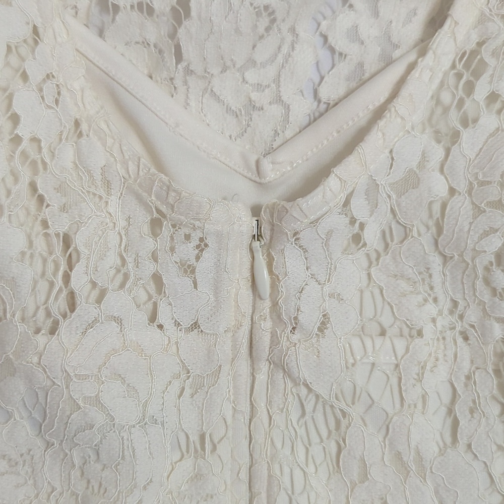 ABERCROMBIE & FITCH Lace Sweetheart Sleeveless Mini-Dress, Color Ivory Size XS - Picture 14 of 16
